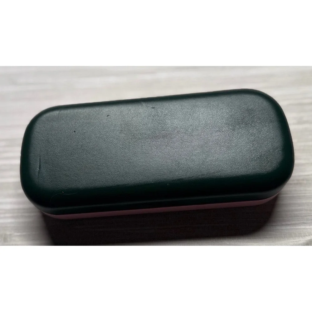 Kate Spade Pink Green Hard Clamshell Eyeglass Case So Happy To See You